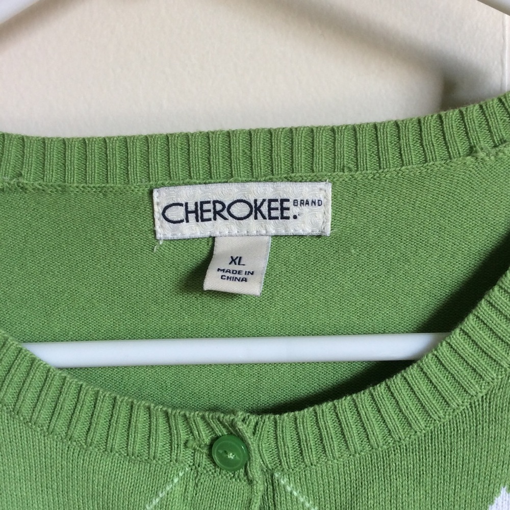 Patterned Green Button-Up Sweater - Picture 3 of 3